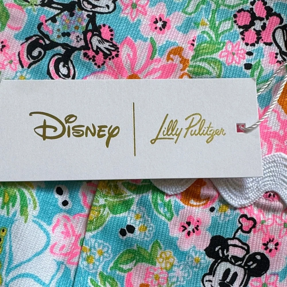Lilly Pulitzer Aqua Floral Mickey Print Scalloped Hem Skort! NEW WITH TAGS! - Picture 7 of 8